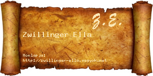 Zwillinger Ella névjegykártya